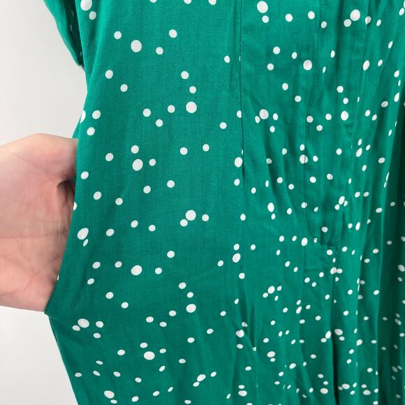 MODCLOTH X COLLECTIF Jumpsuit Size 2 Green Dots Retro Pinup Away You Go Vintage - Picture 10 of 14